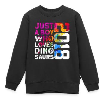 DINO 2018 DINOSAUR 8E ANNIVERSAIRE - Sweat Premium enfant bio - noir - Devant - AI Model Kid Female (0cm)