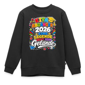 Kita Abgänger 2026 Farbenfrohe Legende - Kinder Premium Organic Sweatshirt - Schwarz - Vorne - AI Model Kid Female (0cm)