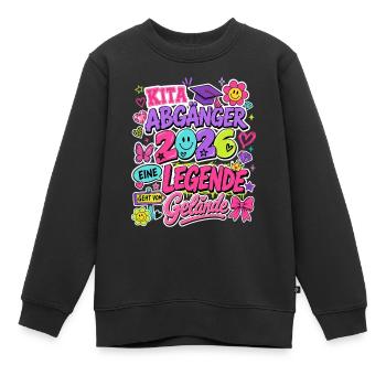 Kita Abgänger 2026 – Bunte Abschiedslegende - Kinder Premium Organic Sweatshirt - Schwarz - Vorne - AI Model Kid Female (0cm)