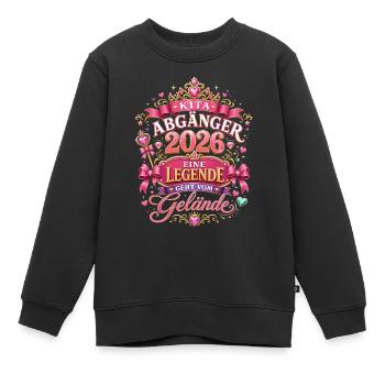 Kita Abgänger 2026 im Prinzessinnenstil - Kinder Premium Organic Sweatshirt - Schwarz - Vorne - AI Model Kid Female (0cm)