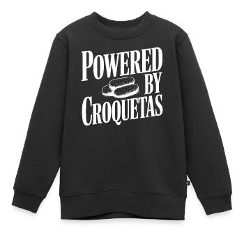 Propulsé par Croquetas - Sweat Premium enfant bio - noir - Devant - AI Model Kid Female (0cm)