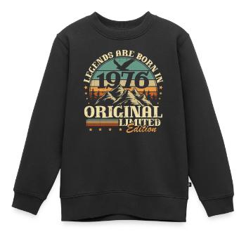 Cadeau d’anniversaire Legends 1976 Vintage 50 - Sweat Premium enfant bio - noir - Devant - AI Model Kid Female (0cm)