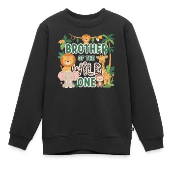 Frère du Sauvage - Sweat Premium enfant bio - noir - Devant - AI Model Kid Female (0cm)