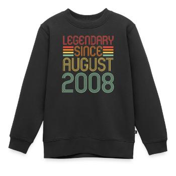 Legendary since August 2008, Geburtstag - Kinder Premium Organic Sweatshirt - Schwarz - Vorne - AI Model Kid Female (0cm)