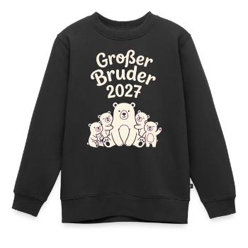 Großer Bruder 2027 Bärenfamilie - Kinder Premium Organic Sweatshirt - Schwarz - Vorne - AI Model Kid Female (0cm)