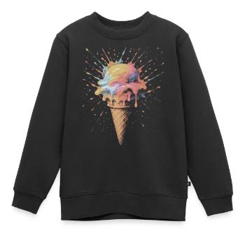 Cornet de Glace Multicolore Splash Ar - Sweat Premium enfant bio - noir - Devant - AI Model Kid Female (0cm)