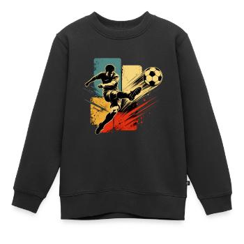 Football rétro vintage - Sweat Premium enfant bio - noir - Devant - AI Model Kid Female (0cm)