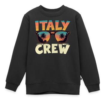 Italien Crew - Kinder Premium Organic Sweatshirt - Schwarz - Vorne - AI Model Kid Female (0cm)