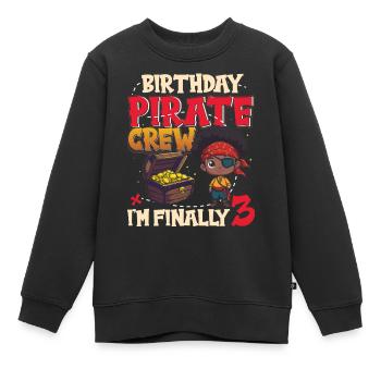 Black Boy Piraten-crew Zum 3. Geburtstag - Kinder Premium Organic Sweatshirt - Schwarz - Vorne - AI Model Kid Female (0cm)