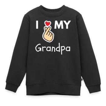 J’adore mon cadeau de famille grand-père - Sweat Premium enfant bio - noir - Devant - AI Model Kid Female (0cm)