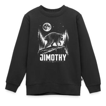 Vintage Waschbär Jimothy Vollmondsonnenuntergang - Kinder Premium Organic Sweatshirt - Schwarz - Vorne - AI Model Kid Female (0cm)