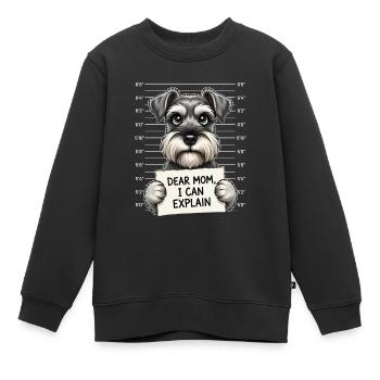 Liebe Mama, ich kann Schnauzer-Humor erklären - Kinder Premium Organic Sweatshirt - Schwarz - Vorne - AI Model Kid Female (0cm)