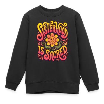 Sisterhood Is Sacred Retro Blume - Kinder Premium Organic Sweatshirt - Schwarz - Vorne - AI Model Kid Female (0cm)
