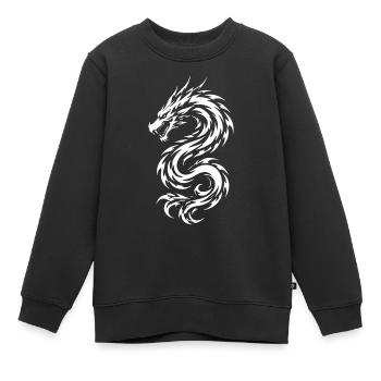 Dragon Tribal Tattoo Style Style - Kids Premium Organic Sweatshirt - black - Front - AI Model Kid Female (0cm)