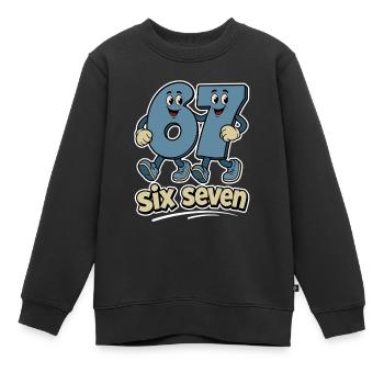 six seven | Zahlenduo 6 und 7 | Fröhliche Ziffern - Kinder Premium Organic Sweatshirt - Schwarz - Vorne - AI Model Kid Female (0cm)