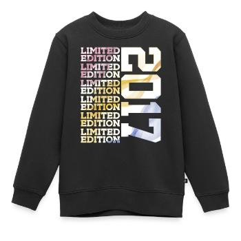LIMITED EDITION 2017 - 9 JAHRE - 9. GEBURTSTAG - Kinder Premium Organic Sweatshirt - Schwarz - Vorne - AI Model Kid Female (0cm)