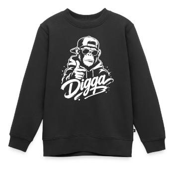 Digga | Cooler Graffiti Affe | Jugendwort - Kinder Premium Organic Sweatshirt - Schwarz - Vorne - AI Model Kid Female (0cm)