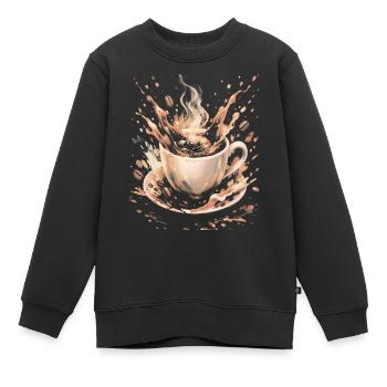 Hot Beans Art Splash Kaffeetasse - Kinder Premium Organic Sweatshirt - Schwarz - Vorne - AI Model Kid Female (0cm)