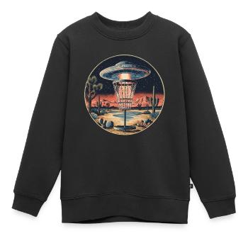 Disc Golf Starter UFO Korb Retro Vintage Wüste Ste - Kinder Premium Organic Sweatshirt - Schwarz - Vorne - AI Model Kid Female (0cm)
