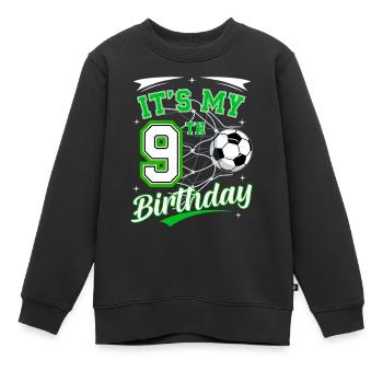 Its My 9th Birthday Soccer Boys 9 Years Birthday 9 - Sweat Premium enfant bio - noir - Devant - AI Model Kid Female (0cm)
