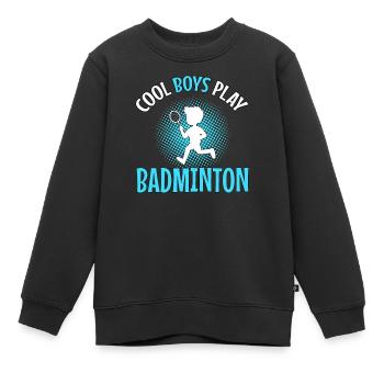 Les joueurs de badminton Cool Boys jouent au Badminton Boys - Sweat Premium enfant bio - noir - Devant - AI Model Kid Female (0cm)