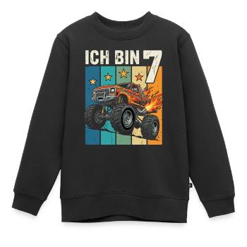 Monstertruck Flammen Rallye - Kinder Premium Organic Sweatshirt - Schwarz - Vorne - AI Model Kid Female (0cm)