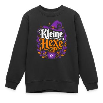 Kleine Hexe Halloween Kostüm - Kinder Premium Organic Sweatshirt - Schwarz - Vorne - AI Model Kid Female (0cm)