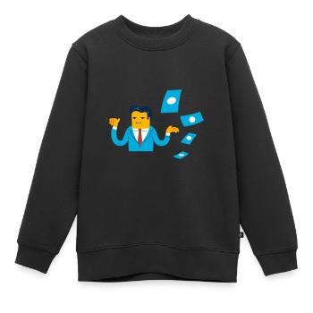 Flame - Finance - Kids Premium Organic Sweatshirt - black - Front - AI Model Kid Female (0cm)
