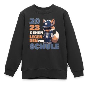Einschulung 2023 Fuchs Legenden Schule Schulkind - Kinder Premium Organic Sweatshirt - Schwarz - Vorne - AI Model Kid Female (0cm)