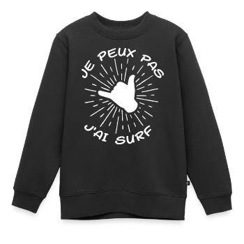 Ich kann nicht surfen - Kinder Premium Organic Sweatshirt - Schwarz - Vorne - AI Model Kid Female (0cm)