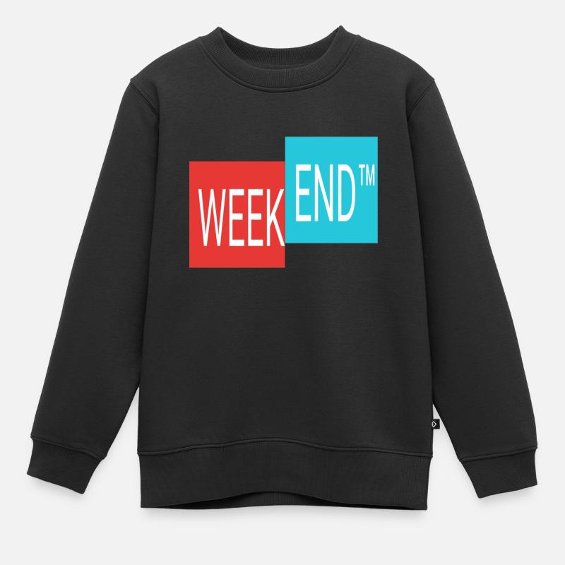Weekend finally weekend - Kids Premium Organic Sweatshirt - black