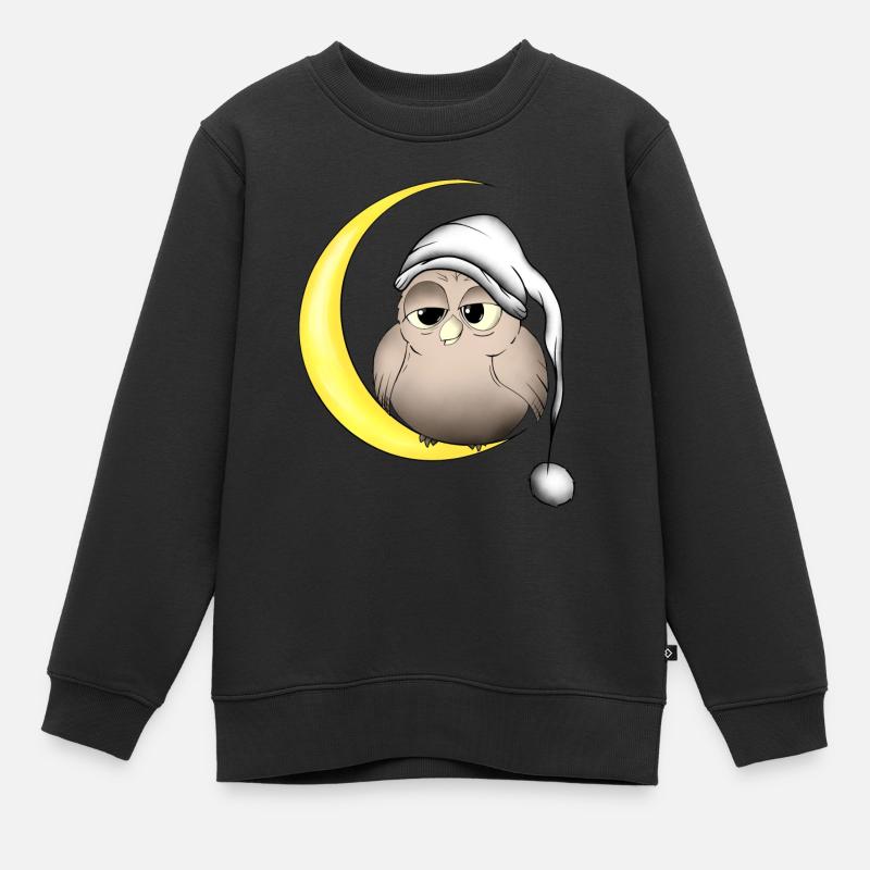Eule - Kinder Premium Organic Sweatshirt - Schwarz