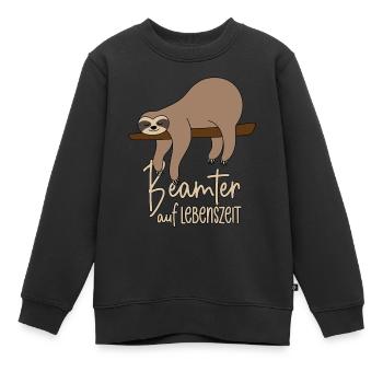 Faultier Beamter auf Lebenszeit - Kinder Premium Organic Sweatshirt - Schwarz - Vorne - AI Model Kid Female (0cm)