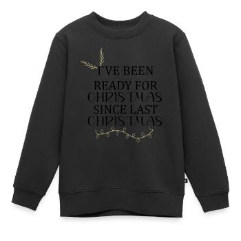 Prêt pour Noël - Sweat Premium enfant bio - noir - Devant - AI Model Kid Female (0cm)