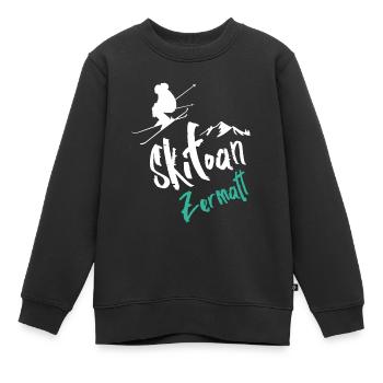 Skier à Zermatt - Sweat Premium enfant bio - noir - Devant - AI Model Kid Female (0cm)