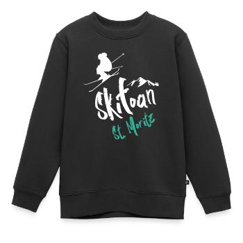 Ski à Saint-Moritz - Sweat Premium enfant bio - noir - Devant - AI Model Kid Female (0cm)