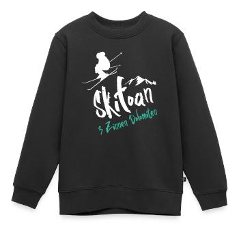 Skifahren 3 Zinnen Dolomiten - Kinder Premium Organic Sweatshirt - Schwarz - Vorne - AI Model Kid Female (0cm)