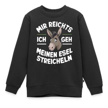 Esel Eselchen Maultier Muli - Kinder Premium Organic Sweatshirt - Schwarz - Vorne - AI Model Kid Female (0cm)