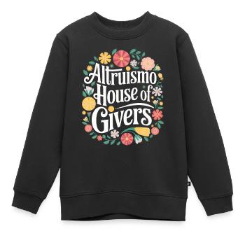 Altruisme Don désintéressé Donner d’école - Sweat Premium enfant bio - noir - Devant - AI Model Kid Female (0cm)