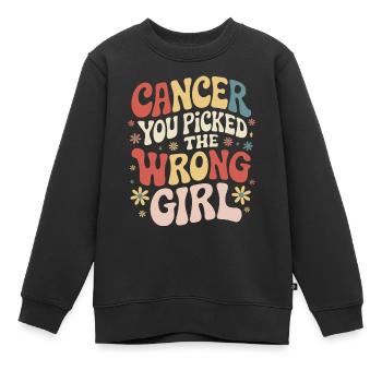 Sensibilisation au cancer Cancer Cancer du sein - Sweat Premium enfant bio - noir - Devant - AI Model Kid Female (0cm)