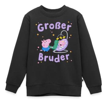 Peppa Pig Design Großer Bruder Schorsch Mit Evie - Kinder Premium Organic Sweatshirt - Schwarz - Vorne - AI Model Kid Female (0cm)