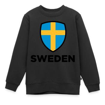 Nationalflagge von Schweden - Kinder Premium Organic Sweatshirt - Schwarz - Vorne - AI Model Kid Female (0cm)