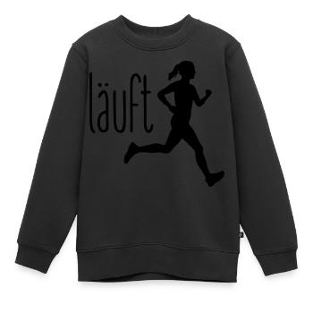Jogging Frau läuft - Kinder Premium Organic Sweatshirt - Schwarz - Vorne - AI Model Kid Female (0cm)