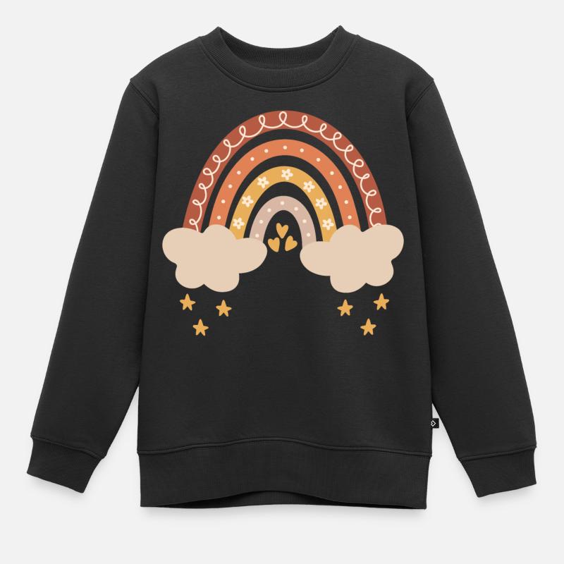 Boho Regenbogen Baby Junge Mädchen Geburt Geschenk - Kinder Premium Organic Sweatshirt - Schwarz