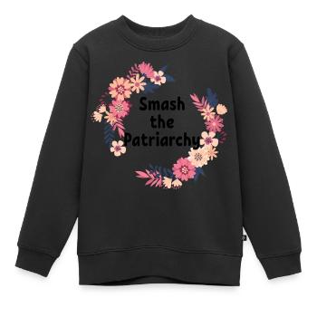 Smash the patriarche féministe cadeau féministe - Sweat Premium enfant bio - noir - Devant - AI Model Kid Female (0cm)