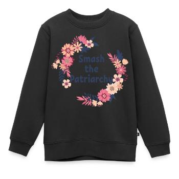 Smash the patriarche féministe cadeau féministe - Sweat Premium enfant bio - noir - Devant - AI Model Kid Female (0cm)