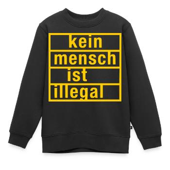 kein mensch ist illegal - Kinder Premium Organic Sweatshirt - Schwarz - Vorne - AI Model Kid Female (0cm)