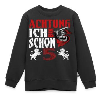 5. Geburtstag Ritter 5 Jahre, Knappe T-Shirt Fünf - Kinder Premium Organic Sweatshirt - Schwarz - Vorne - AI Model Kid Female (0cm)