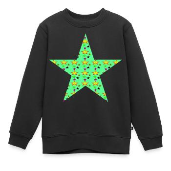 Étoile avec étoiles - Sweat Premium enfant bio - noir - Devant - AI Model Kid Female (0cm)