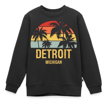 Detroit - Sweat Premium enfant bio - noir - Devant - AI Model Kid Female (0cm)